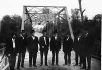 8 men on the Pitt Street Bridge